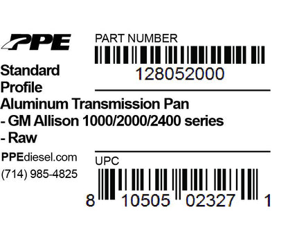 PPE Trans Pan Standard Depth GM Allison 1000 And 2000 Series 1000 And 2000 Series