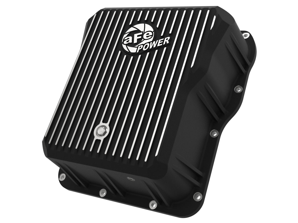 aFe Pro Series Transmission Pan Black w/ Machined Fins - Chevy/GMC 2001-2019 6.6L/8.1L