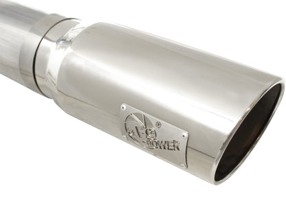 aFe Large Bore-HD 5 IN 409 Stainless Steel DPF-Back Exhaust System w/Polished Tip - Chevy/GMC 2011-2016 6.6L
