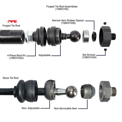 PPE Stage3 Forged Tie Rod Assemblies Pair 2011-2024