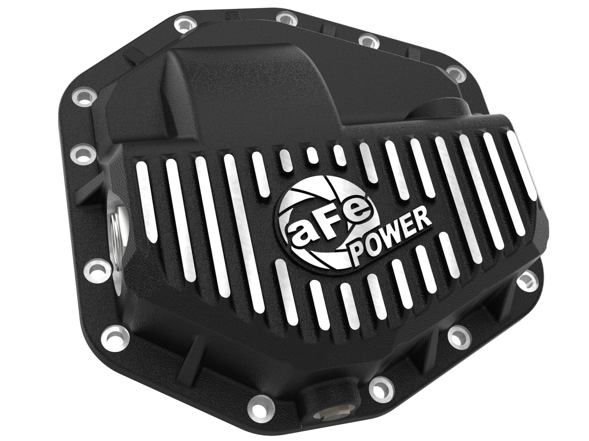 aFe Pro Series Front Differential Cover Black w/ Machined Fins - Ford 2023-2026 6.7L/7.3L