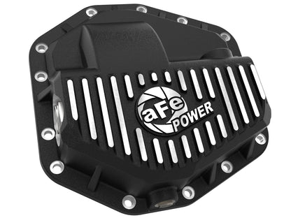 aFe Pro Series Front Differential Cover Black w/ Machined Fins - Ford 2023-2026 6.7L/7.3L