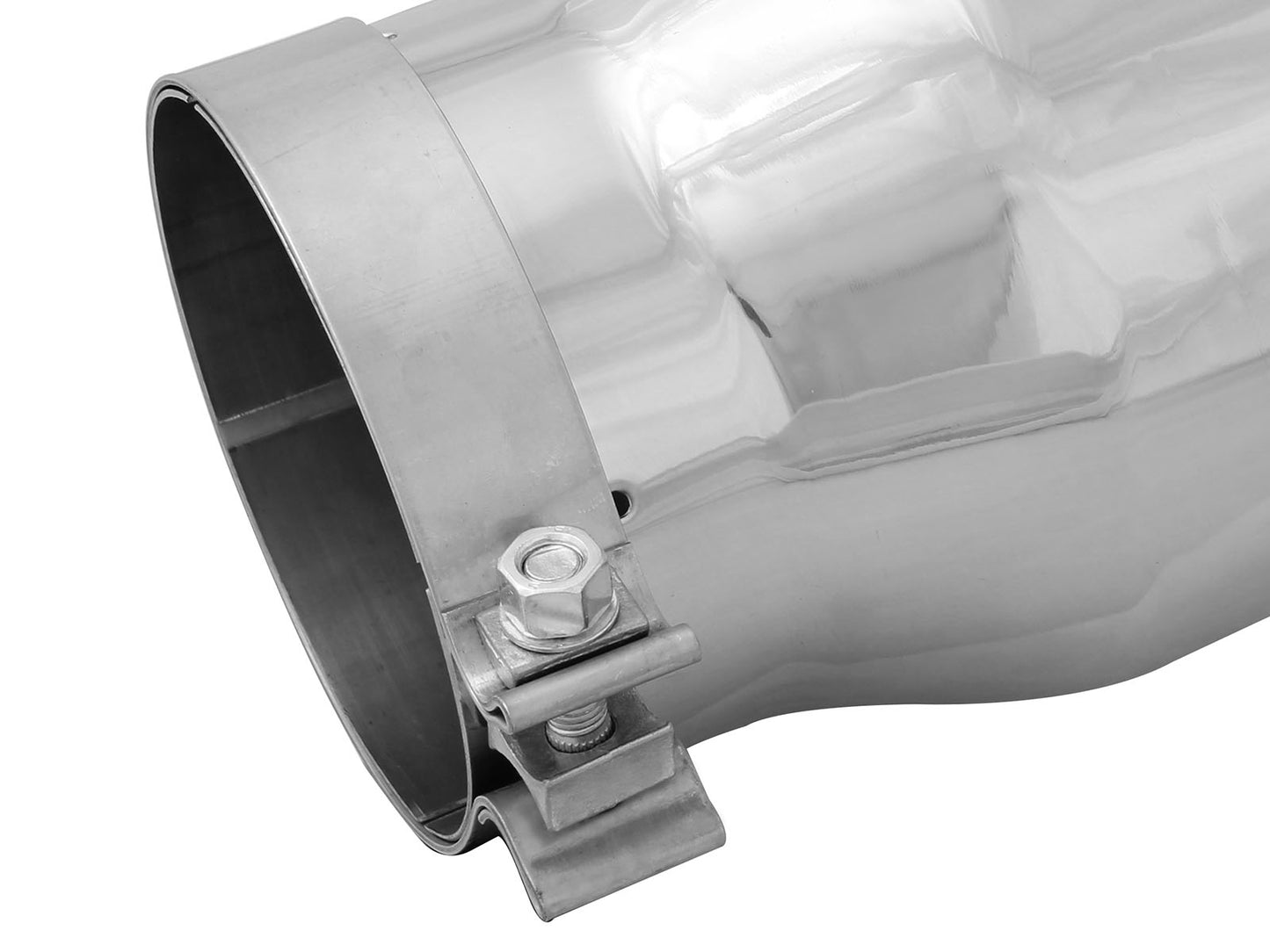 aFe MACH Force-Xp 304 Stainless Steel Clamp-on Exhaust Tip Polished Left Side Exit - 49T50702-P12