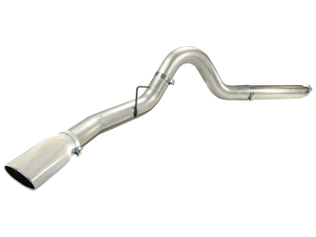 aFe Large Bore-HD 5 IN 409 Stainless Steel DPF-Back Exhaust System w/Polished Tip - Ford 2008-2010 6.4L