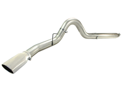 aFe Large Bore-HD 5 IN 409 Stainless Steel DPF-Back Exhaust System w/Polished Tip - Ford 2008-2010 6.4L