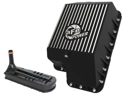 aFe Pro Series Transmission Pan Black w/ Machined Fins - Ford 1994-2010