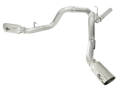 aFe ATLAS 4 IN Aluminized Steel DPF-Back Exhaust System w/Polished Tip - Chevy/GMC 2011-2016 6.6L