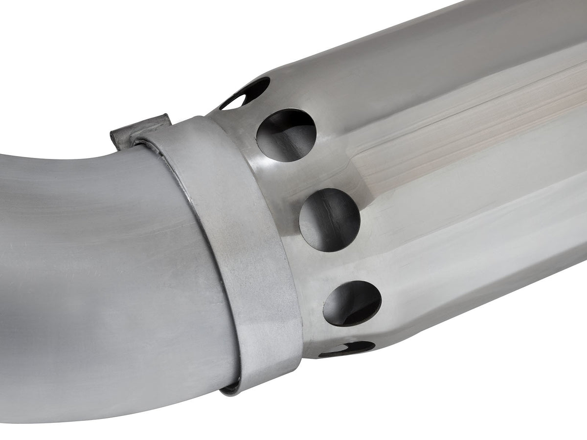 aFe Large Bore-HD 5 IN 409 Stainless Steel DPF-Back Exhaust System w/Polished Tip - Chevy/GMC 2016 6.6L