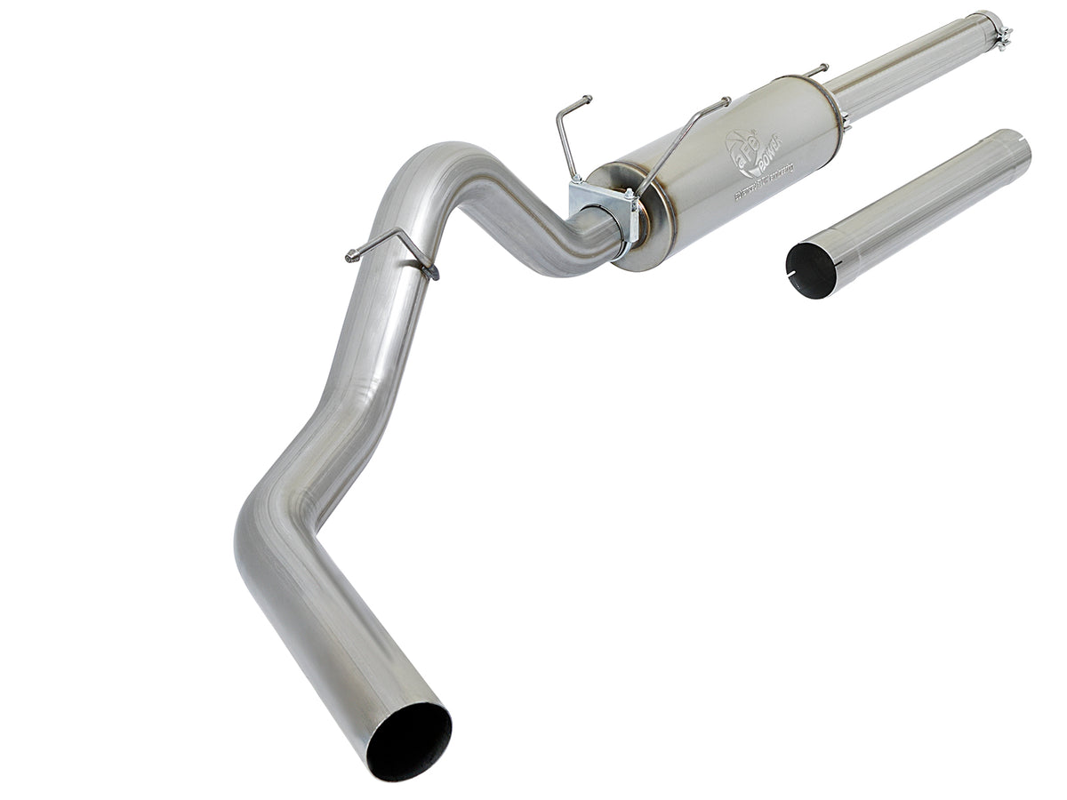 aFe Large Bore-HD 4 IN 409 Stainless Steel Cat-Back Exhaust System w/o Tip - Dodge 2003-2004 5.9L