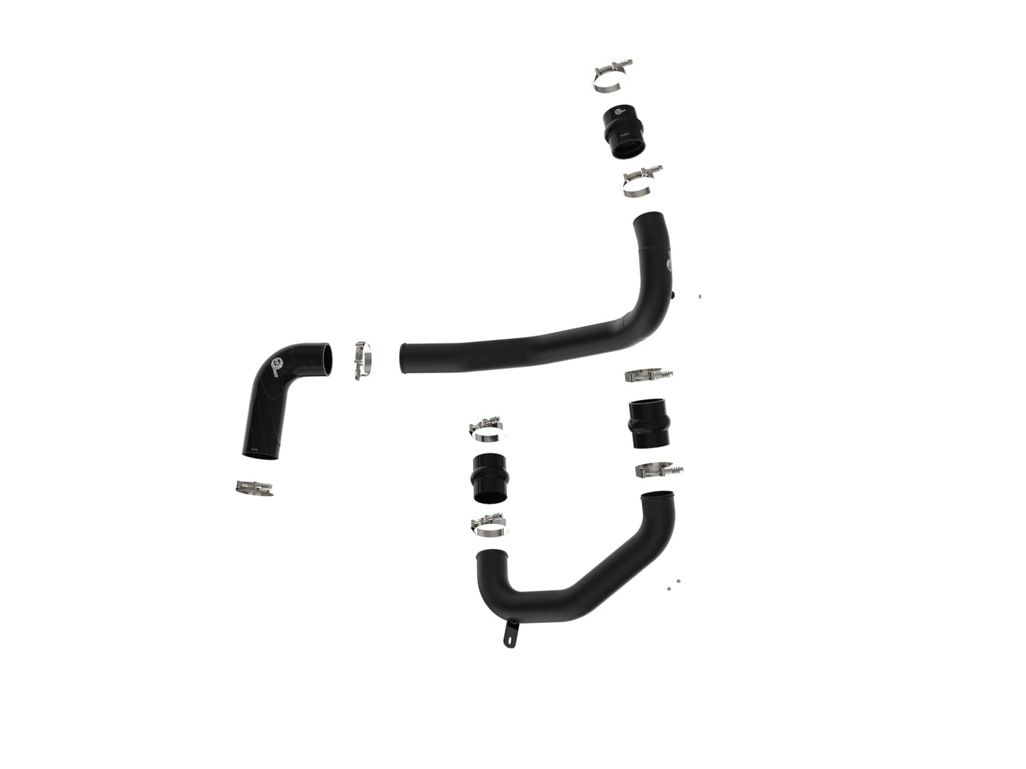 aFe BladeRunner 3 IN Aluminum Hot and Cold Charge Pipe Kit Black - Ford 2008-2010 6.4L