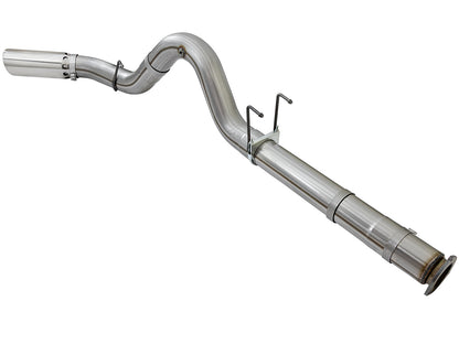 aFe Large Bore-HD 5 IN 409 Stainless Steel DPF-Back Exhaust System w/Polished Tip - Ford 2017-2026 6.7L