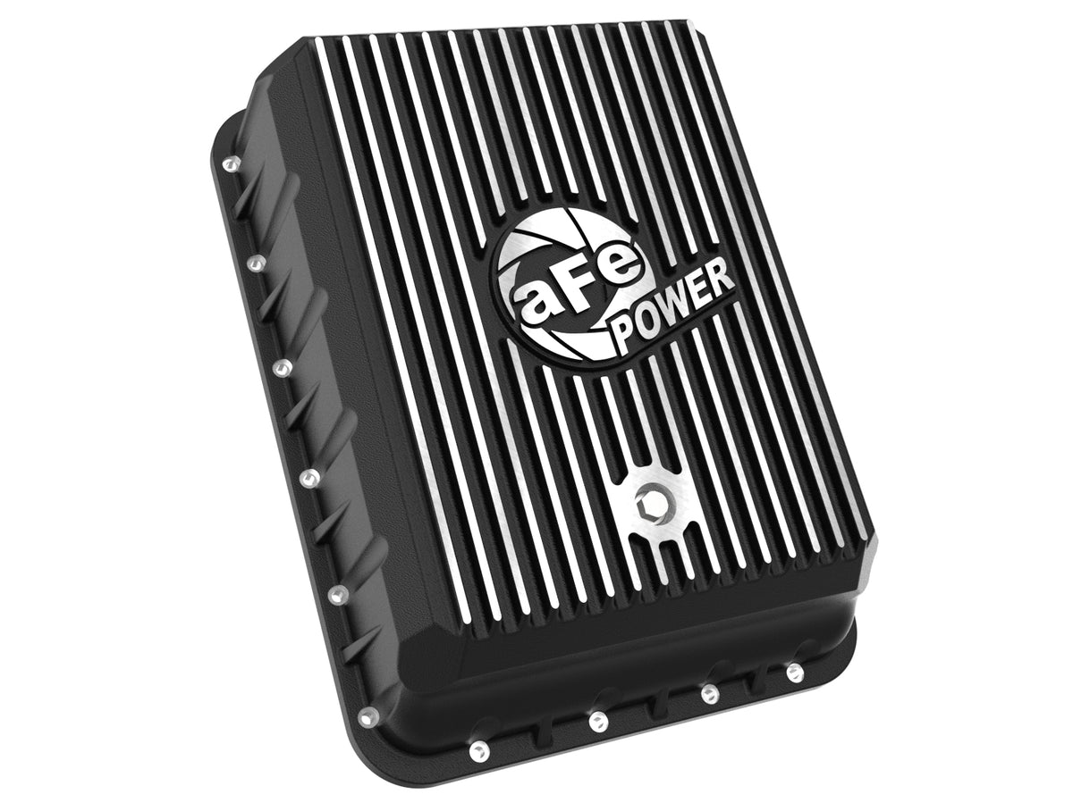 aFe Pro Series Transmission Pan Black w/ Machined Fins - Ram 2013-2024 6.7L