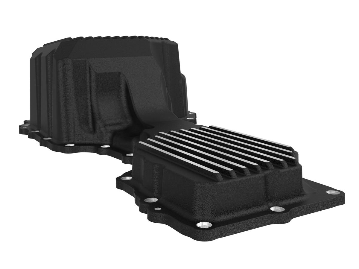 aFe Pro Series Engine Oil Pan Black w/ Machined Fins - Chevy/GMC 2020-2026 6.6L