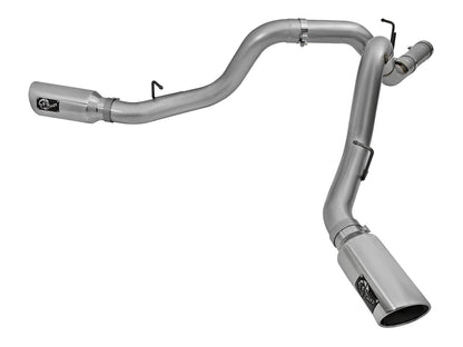 aFe Large Bore-HD 4 IN 409 Stainless Steel DPF-Back Exhaust System w/Polished Tip - Chevy/GMC 2016 6.6L