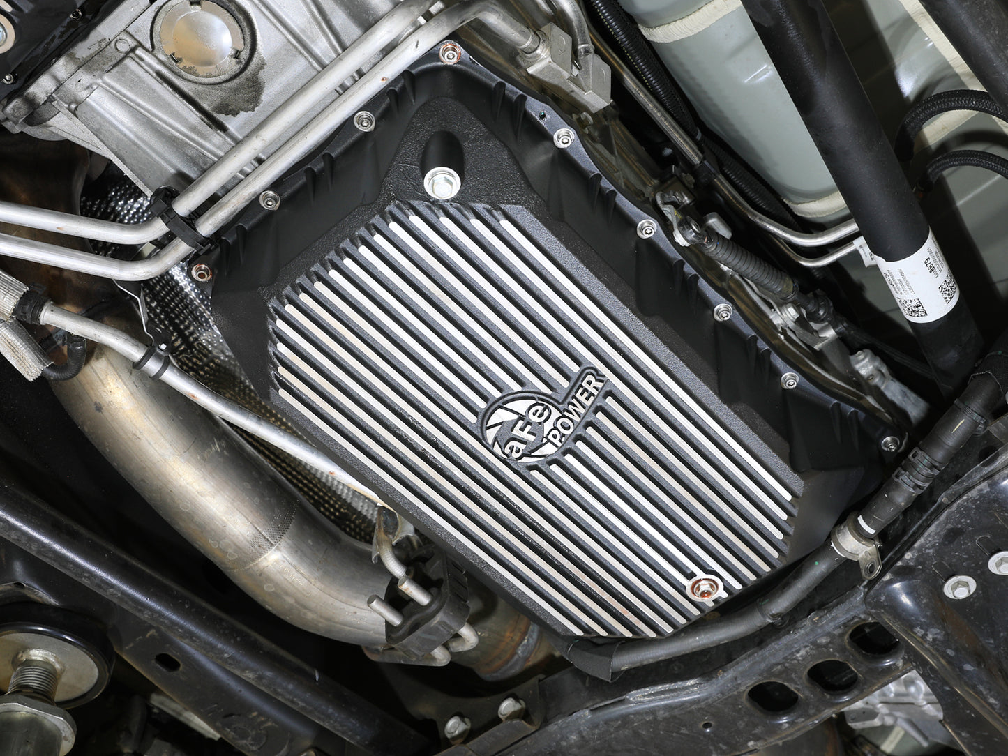 aFe Pro Series Transmission Pan Black w/ Machined Fins - Chevy/GMC 2020-2026 6.6L