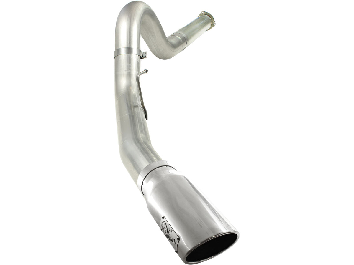 aFe Large Bore-HD 5 IN 409 Stainless Steel DPF-Back Exhaust System w/Polished Tip - Ford 2011-2014 6.7L