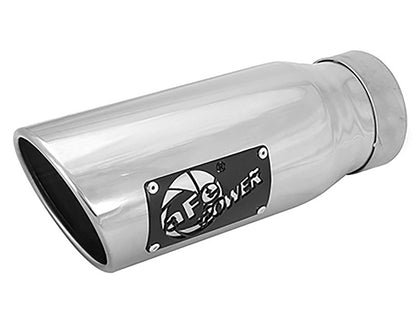 aFe MACH Force-Xp 304 Stainless Steel Clamp-on Exhaust Tip Polished Left Side Exit - 49T35452-P12