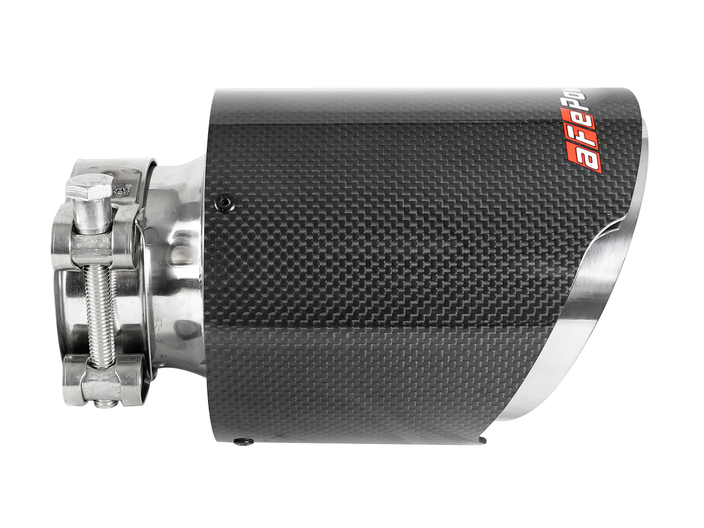 aFe MACH Force-Xp 304 Stainless Steel Clamp-on Exhaust Tip Carbon Fiber - Carbon Fiber, Outlet Inside Diameter 4.5 in