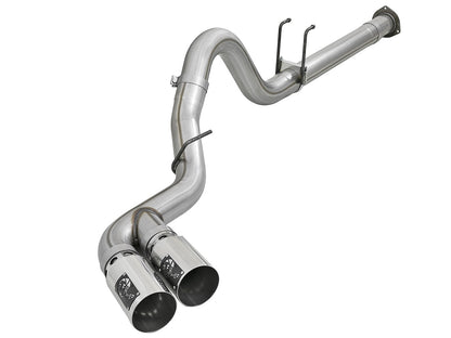 aFe Rebel XD Series 4 IN 409 Stainless Steel DPF-Back Exhaust w/Dual Polished Tips - Ford 2011-2014 6.7L
