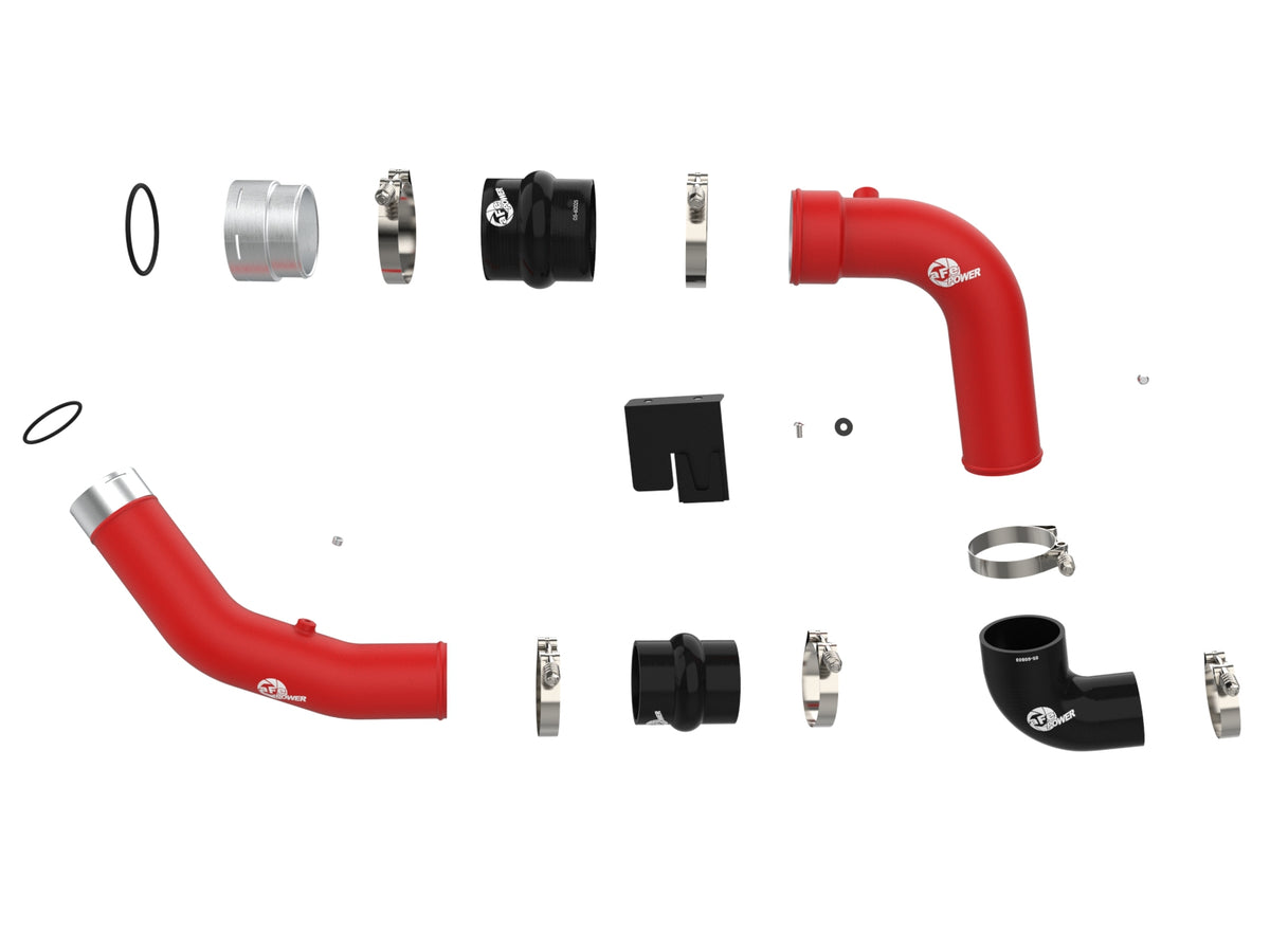 aFe BladeRunner Aluminum Hot and Cold Charge Pipe Kit Red - 46-20734-R