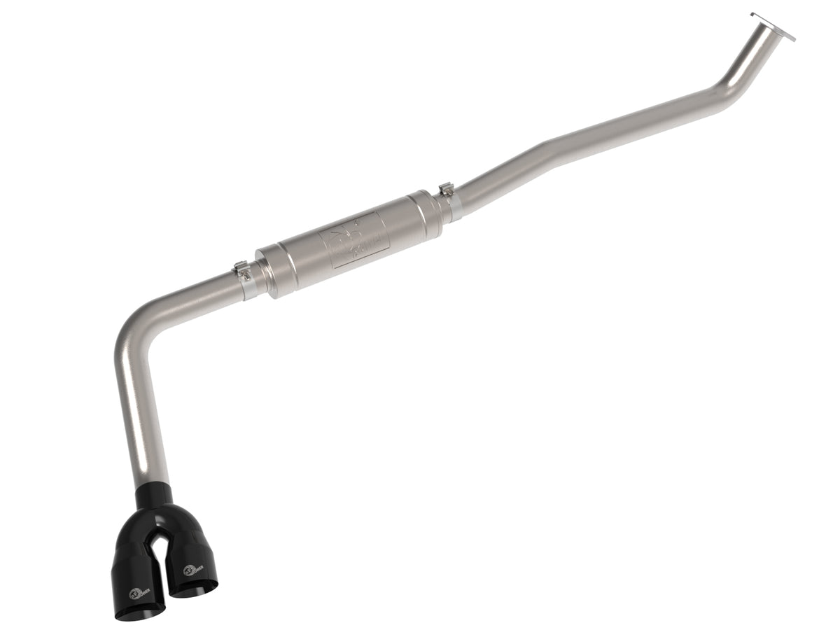 aFe Rebel Series 3 IN 304 Stainless Steel Middle-Side Exit Exhaust System Black Ti