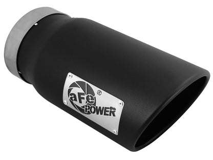 aFe MACH Force-Xp 409 Stainless Steel Clamp-on Exhaust Tip Black - 49T50601-B12