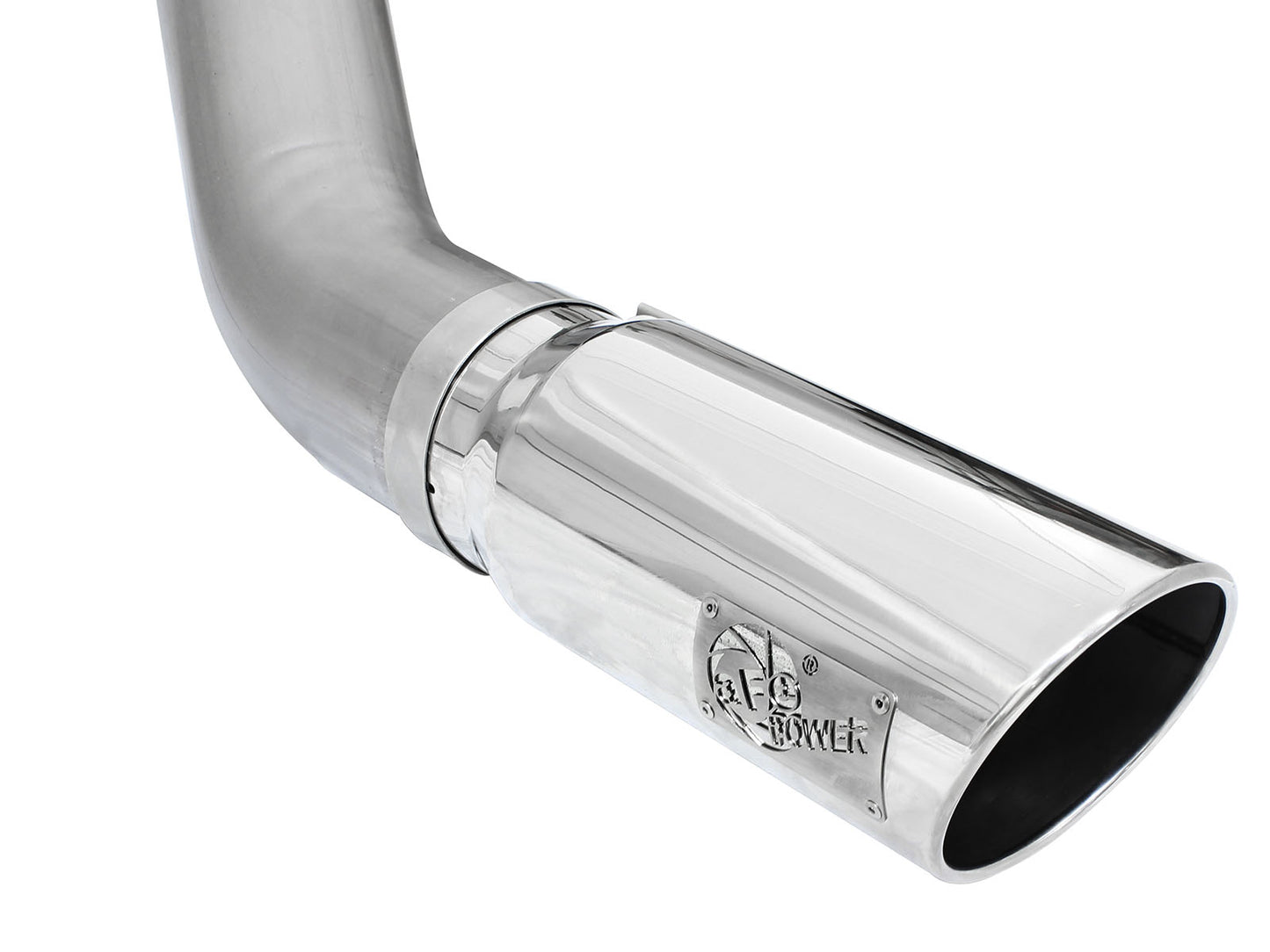 aFe ATLAS 5 IN Aluminized Steel DPF-Back Exhaust System w/Polished Tip - Ram 2013-2018 6.7L - 49-02051-1P