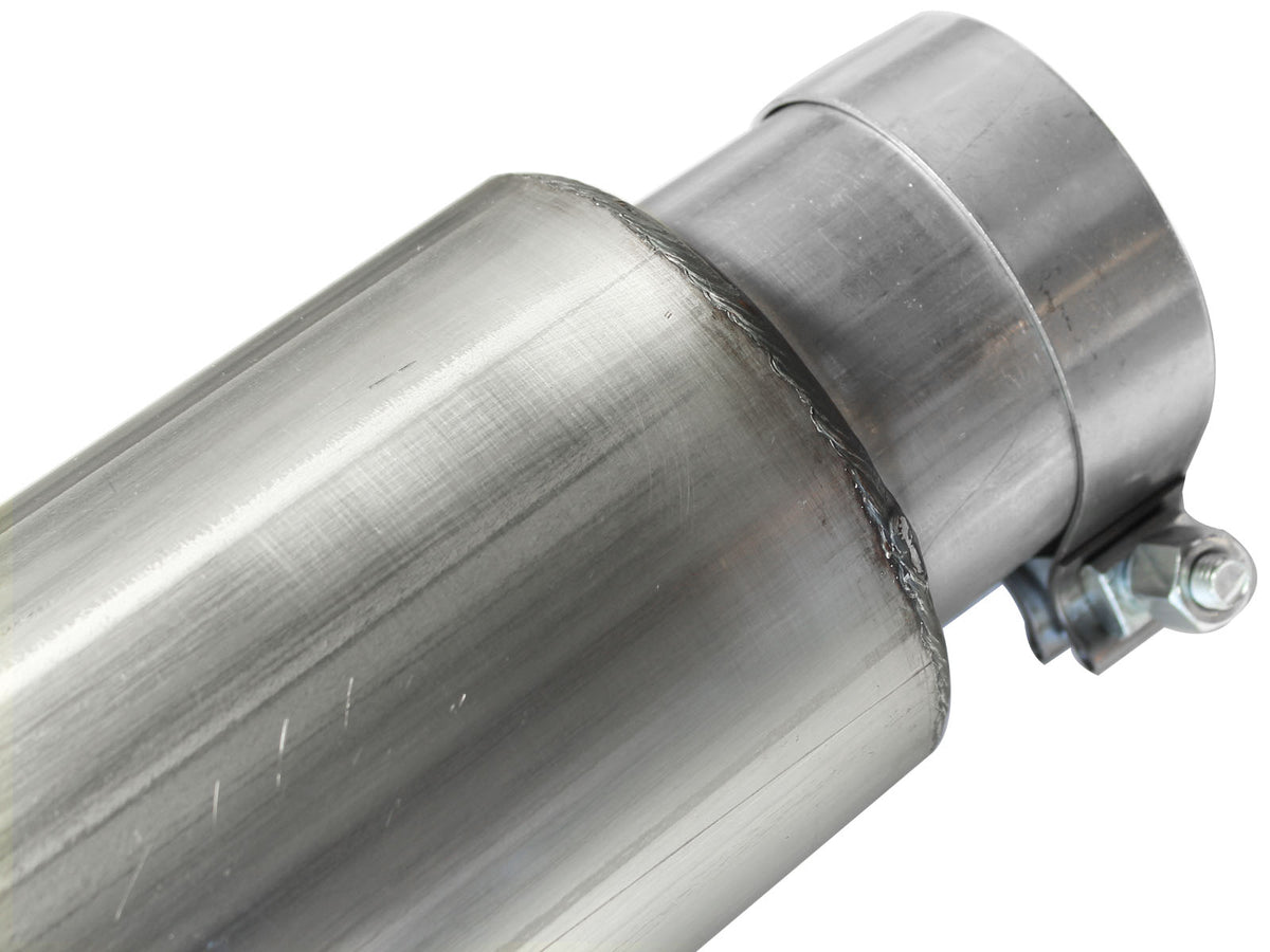 aFe Large Bore-HD 5 IN 409 Stainless Steel DPF-Back Exhaust System w/Polished Tip - Ford 2008-2010 6.4L