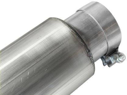 aFe Large Bore-HD 5 IN 409 Stainless Steel DPF-Back Exhaust System w/Polished Tip - Ford 2008-2010 6.4L