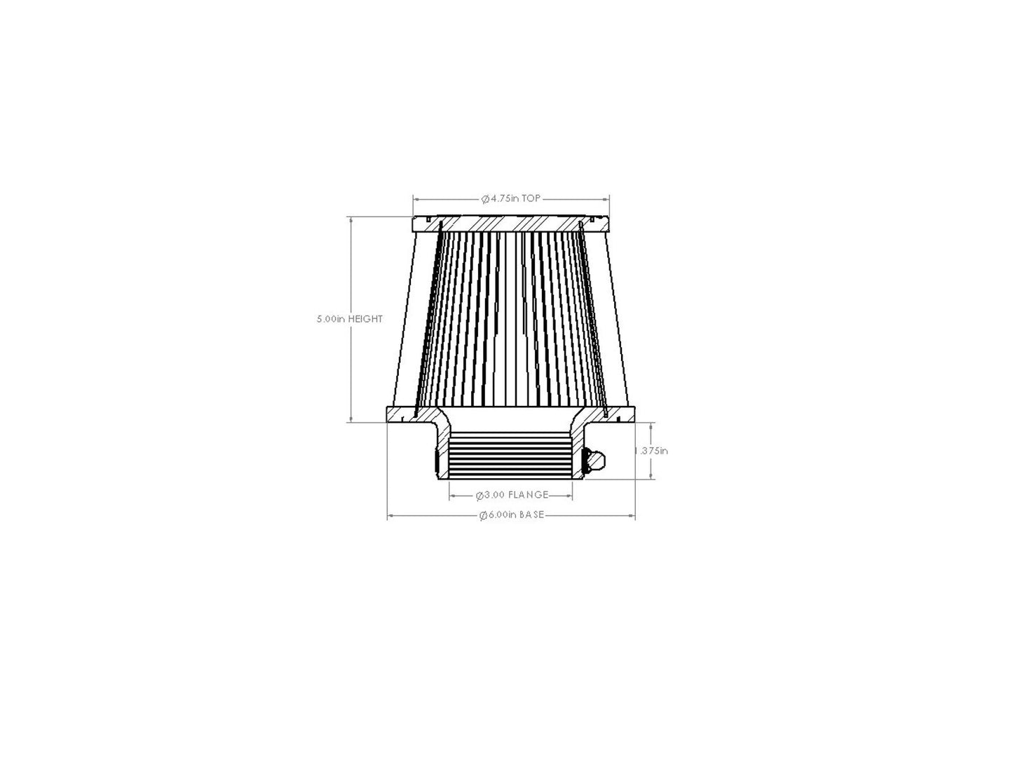 aFe Universal Clamp-On Air Filter w/ D2 Dura-Dry Media - 21-30016V
