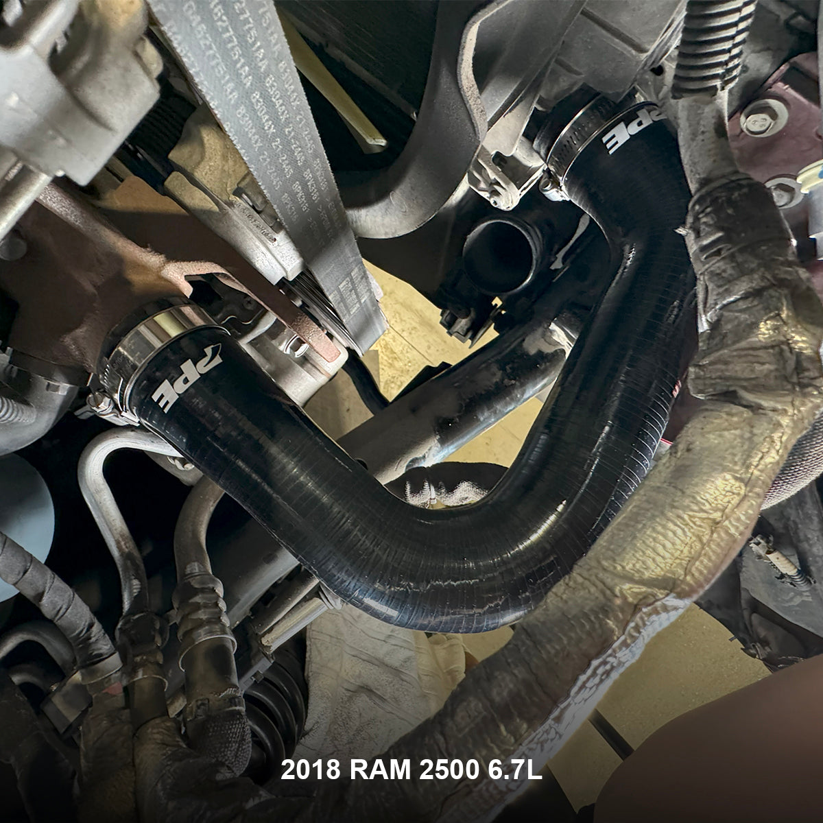 PPE 2015-2018 RAM 6.7L Cummins Performance Silicone Upper and Lower Coolant Hose Kit-Black