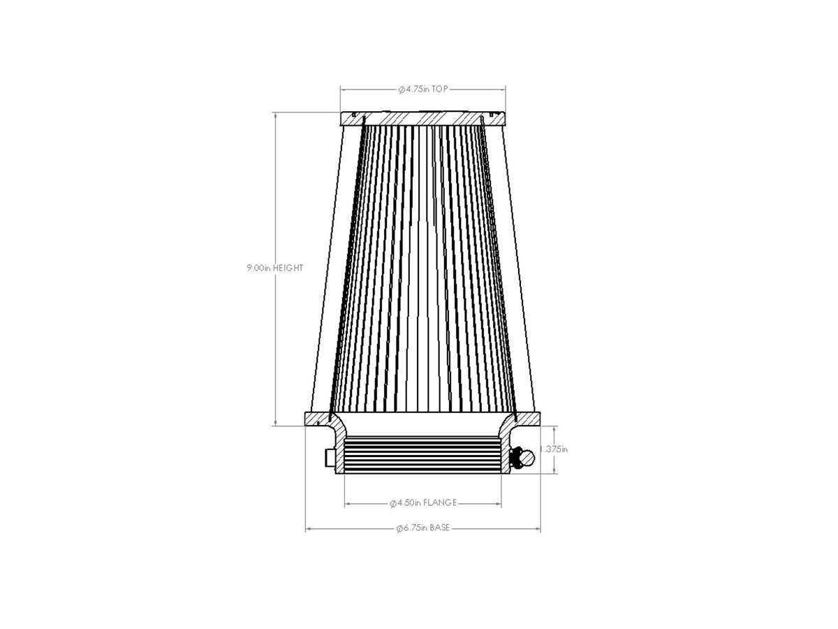 aFe Universal Clamp-On Air Filter w/ D2 Dura-Dry Media - 21-45005V
