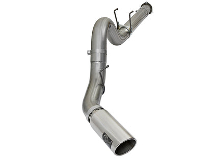 aFe Large Bore-HD 5 IN 409 Stainless Steel DPF-Back Exhaust System w/Polished Tip - Ford 2017-2026 6.7L