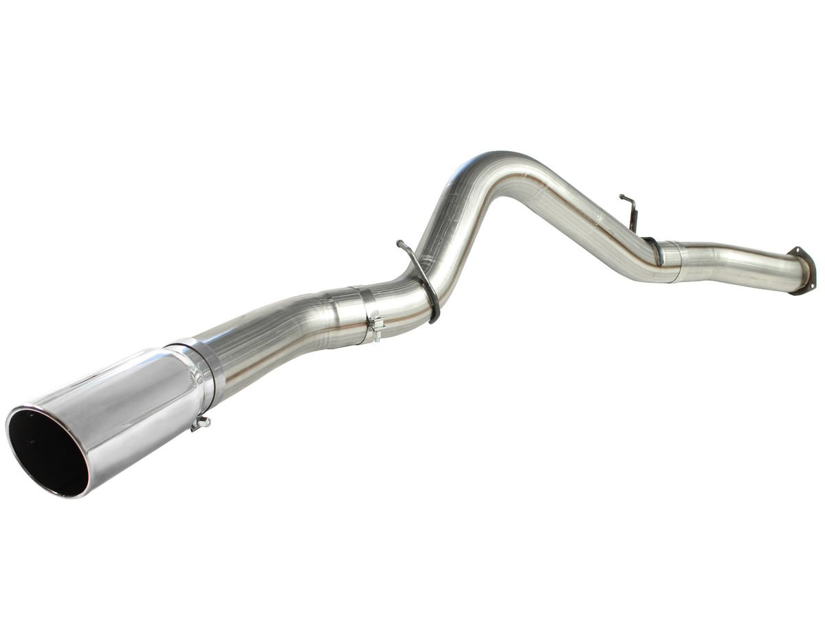 aFe Large Bore-HD 5 IN 409 Stainless Steel DPF-Back Exhaust System w/Polished Tip - Chevy/GMC 2007-2010 6.6L
