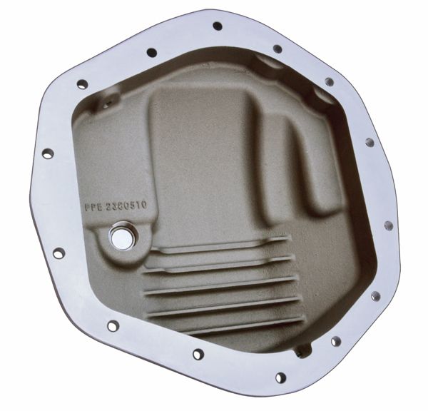 PPE Heavy Duty Cast Aluminum Rear Differential Cover GM/Ram 2500/3500 HD Raw PPE Diesel Silver