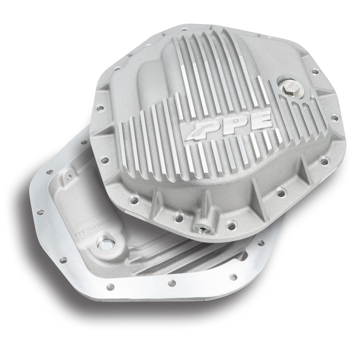 PPE Heavy Duty Cast Aluminum Rear Differential Cover GM/Ram 2500/3500 HD Raw PPE Diesel Silver