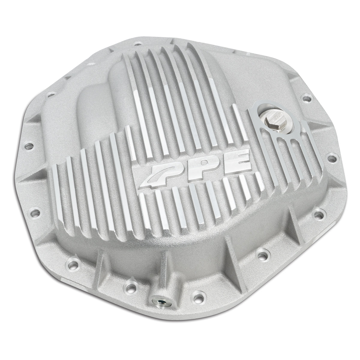 PPE Heavy Duty Cast Aluminum Rear Differential Cover GM/Ram 2500/3500 HD Raw PPE Diesel Silver
