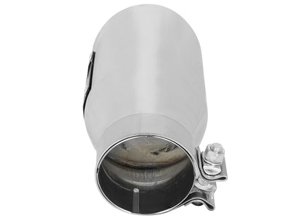 aFe MACH Force-Xp 409 Stainless Steel Clamp-on Exhaust Tip Polished - Left, Inlet Inside Diameter 3 in