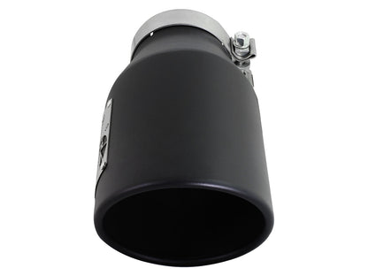 aFe MACH Force-Xp 409 Stainless Steel Clamp-on Exhaust Tip Black - 49T40601-B12