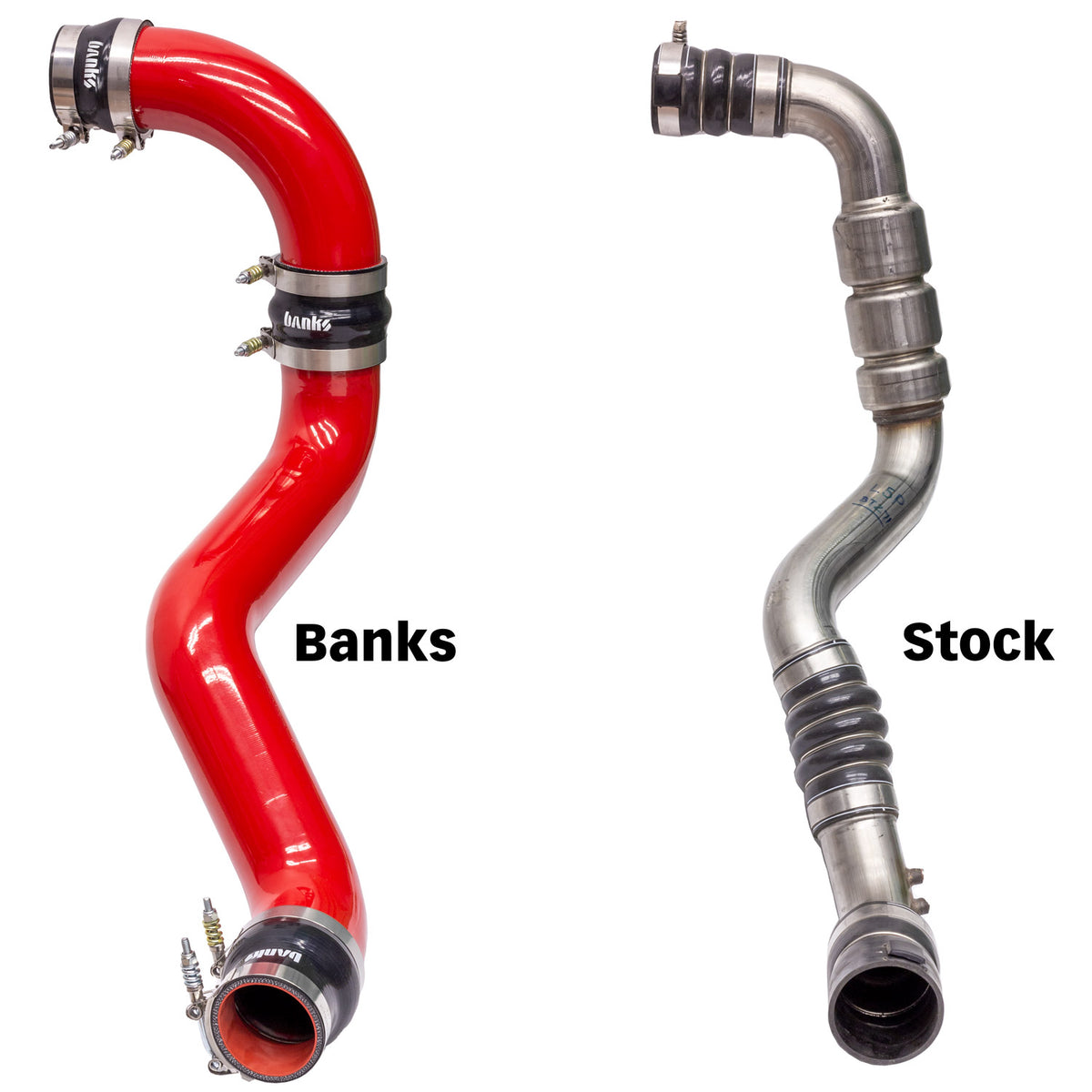 Banks Power Boost Tube Upgrade Kit Red powder-coated (Set) - Chevy/GMC 2017-2019 6.6L