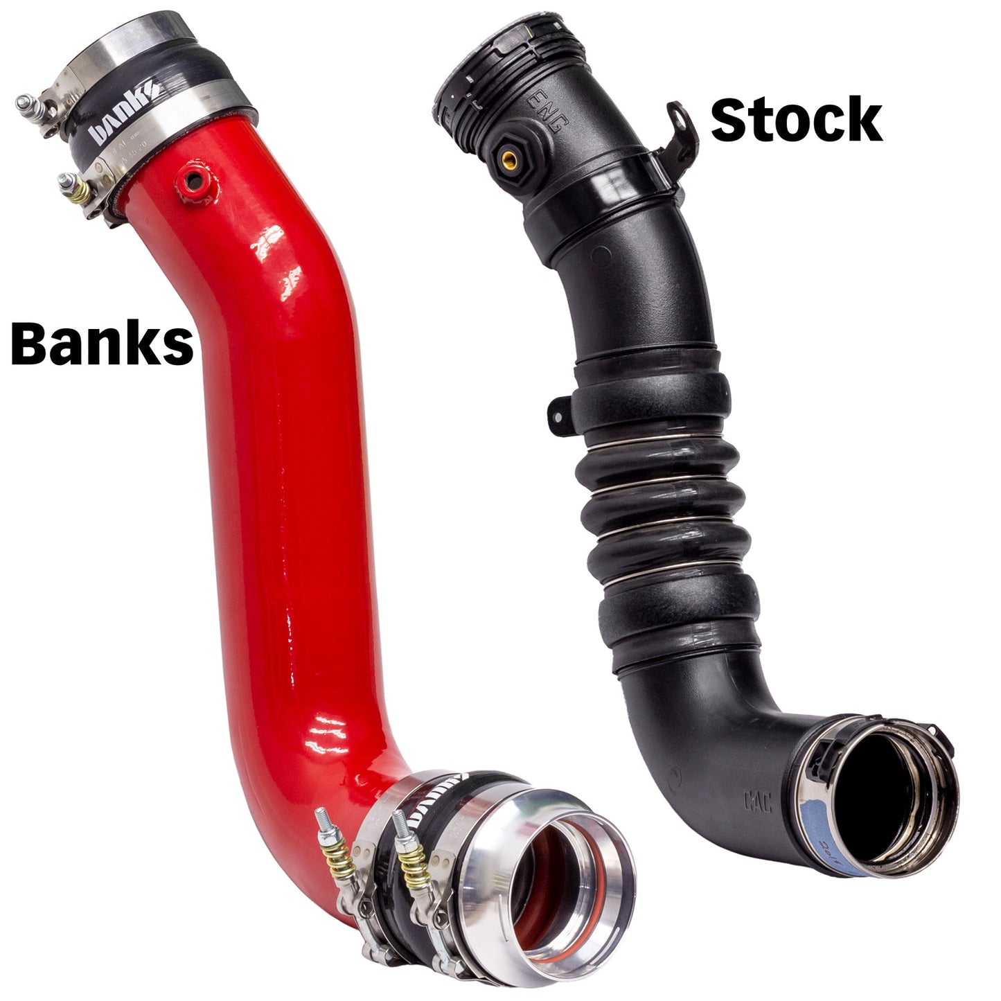 Banks Power Boost Tube Upgrade Kit Red powder-coated (Set) - Chevy/GMC 2017-2019 6.6L
