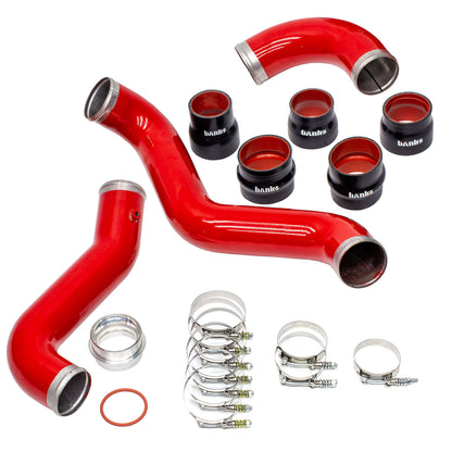 Banks Power Boost Tube Upgrade Kit Red powder-coated (Set) - Chevy/GMC 2017-2019 6.6L