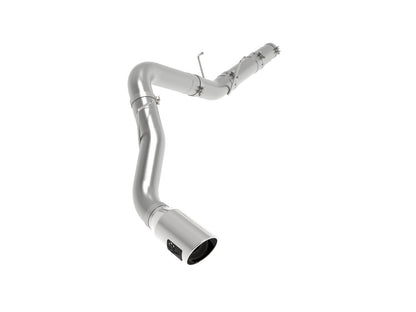 aFe Large Bore-HD 5 IN 409 Stainless Steel DPF-Back Exhaust System w/Polished Tip - Ram 2019-2026 6.7L - Tip Cut Slash Cut