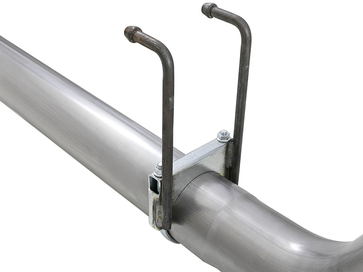 aFe Rebel XD Series 4 IN 409 Stainless Steel DPF-Back Exhaust w/Dual Black Tips - Ford 2015-2016 6.7L