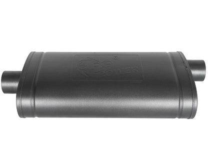 aFe MACH Force-Xp 409 Stainless Steel Muffler w/ High-Temp Metallic Black finish - Body Height 5 in, Body Length 22 in