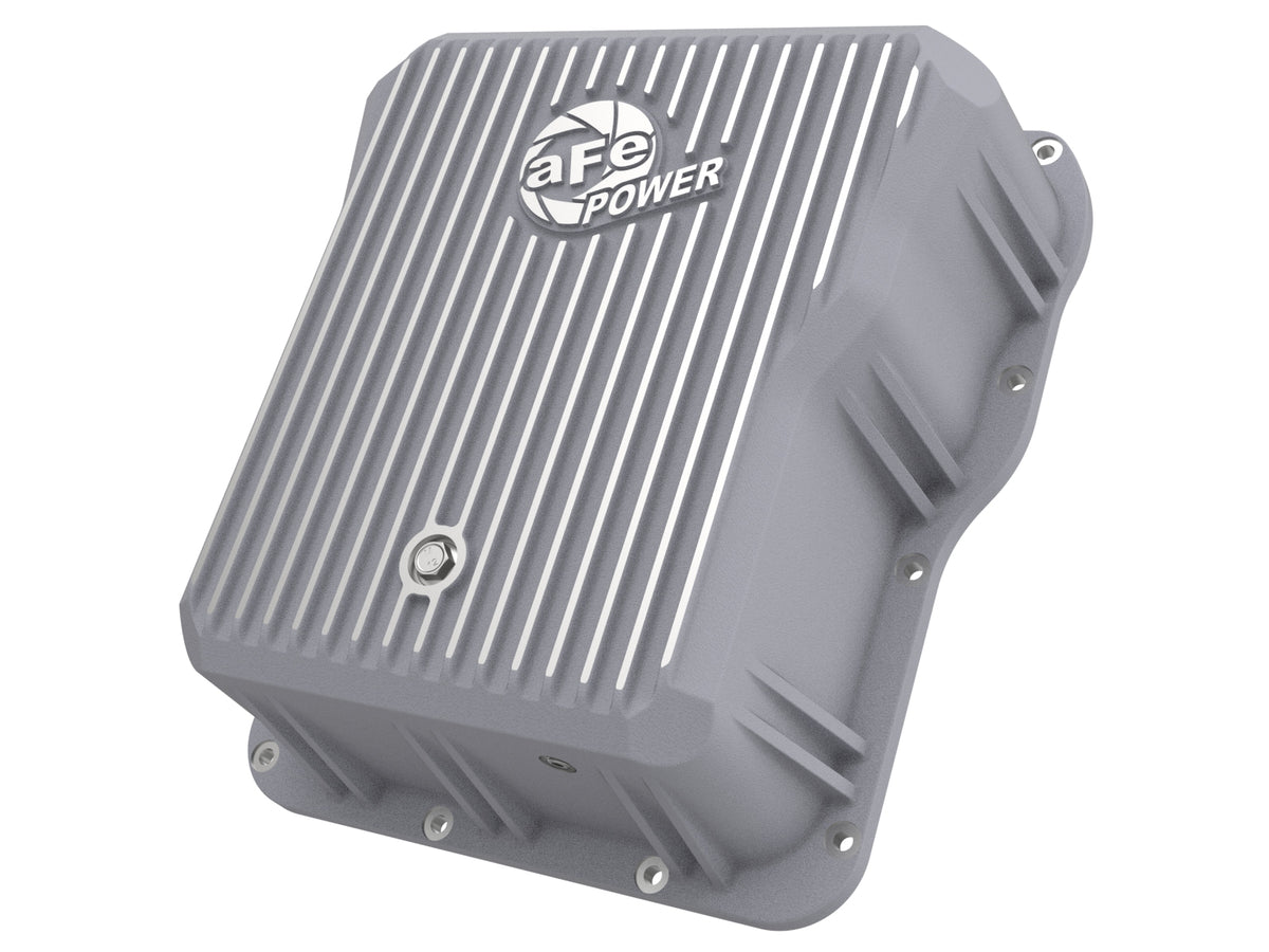 aFe Street Series Transmission Pan Raw w/ Machined Fins - Chevy/GMC 2001-2019 6.6L/8.1L