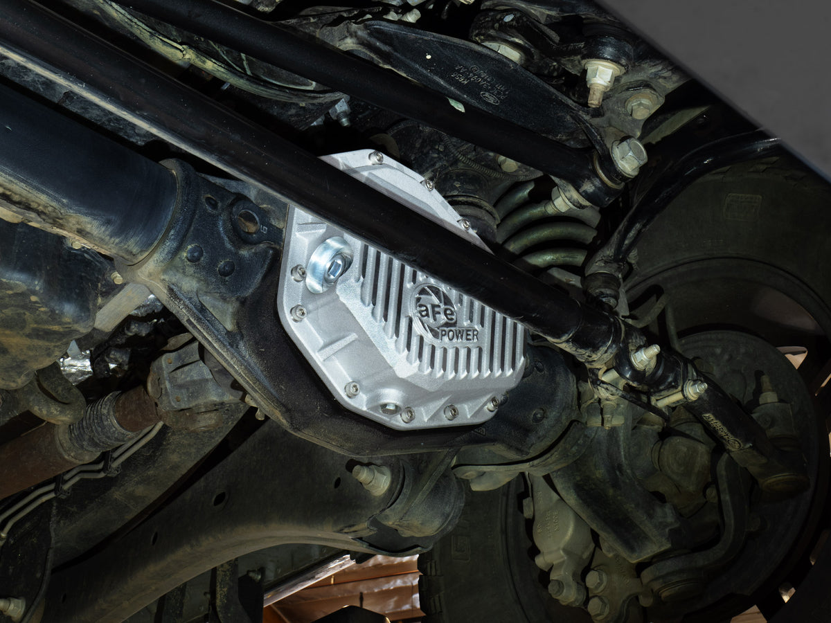 aFe Street Series Front Differential Cover Raw w/ Machined Fins - Ford 2023-2026 6.7L/7.3L