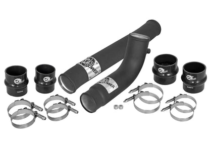aFe BladeRunner 3 IN & 2-3/4 IN Aluminum Hot and Cold Charge Pipe Kit Black