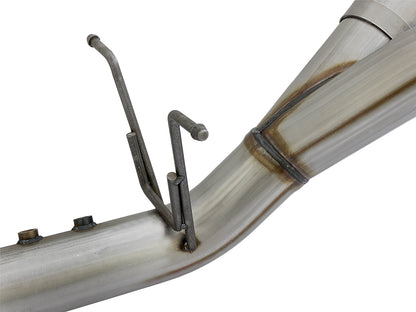 aFe Large Bore-HD 4 IN 409 Stainless Steel DPF-Back Exhaust w/Dual Polished Tips