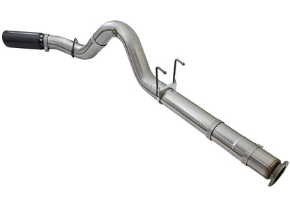 aFe Large Bore-HD 5 IN 409 Stainless Steel DPF-Back Exhaust System w/Black Tip - Ford 2017-2026 6.7L